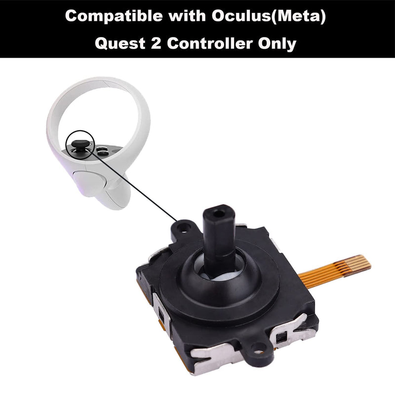 IKPEK 2Pcs Joystick Replacement for Oculus Quest 2 Controller, Joystick Analog Thumb Stick Repair Kit for Oculus Quest 2 Accessories Black - 2 Pack