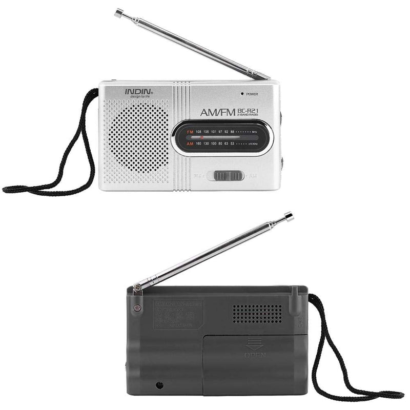 Portable Pocket AM/FM Radio Receiver, Built-in Speaker and Standard Earphones Jack, World Universal FM 88-108MHz AM 530-1600 KHz Music Player with Telescopic Antenna