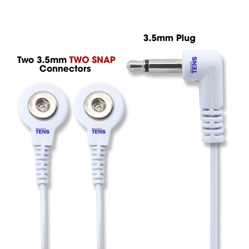 Tens Replacement Lead Wires, 2 Snap Connectors (2 Pack), Discount Tens Brand 3.5mm Plug (standard headphone size)