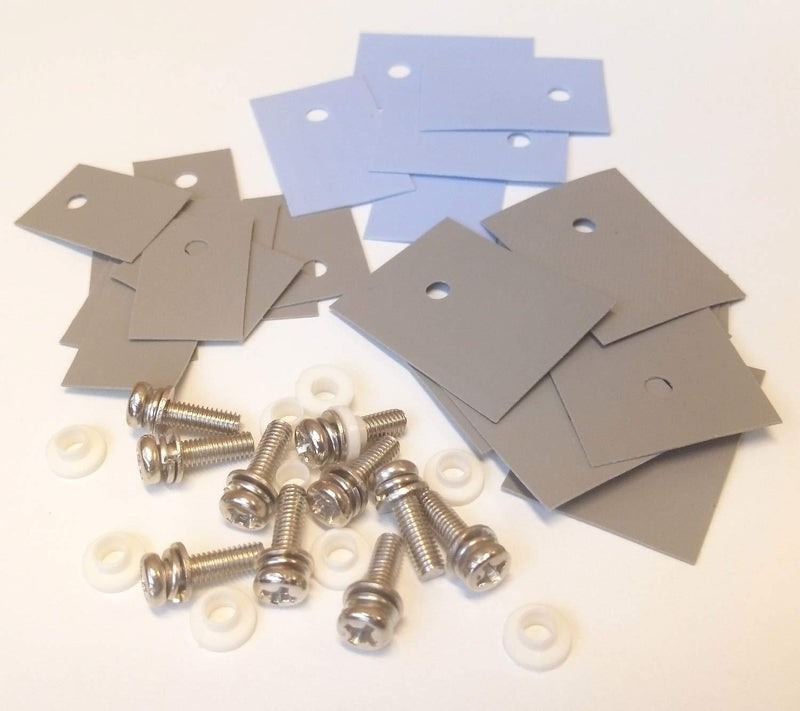 Easycargo 10 Packs TO-220 Heatsink Insulator/Mounting kit (Screw+Washer+Bushing+Insulator), TO-3P TO-247 TO-220 Heat Sink Insulator Mounting Kit for MOSFET Transistor irf520 LM317 7805