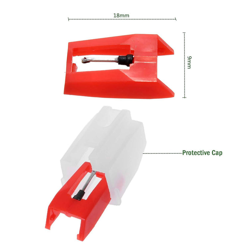 Record Player Needles,3 Pack Universal Turntable Replacement Stylus Needles for Vinyl Record Player, LP Player, Phonograph (onesize, Red)