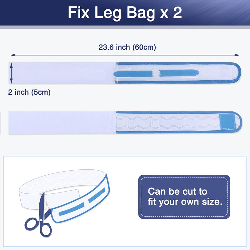 Catheter Leg Bag Holder Foley Catheter Urine Drainage Bag Support Fix Straps with Extra Padded and Soft Elastic Fabric (Pack of 2)