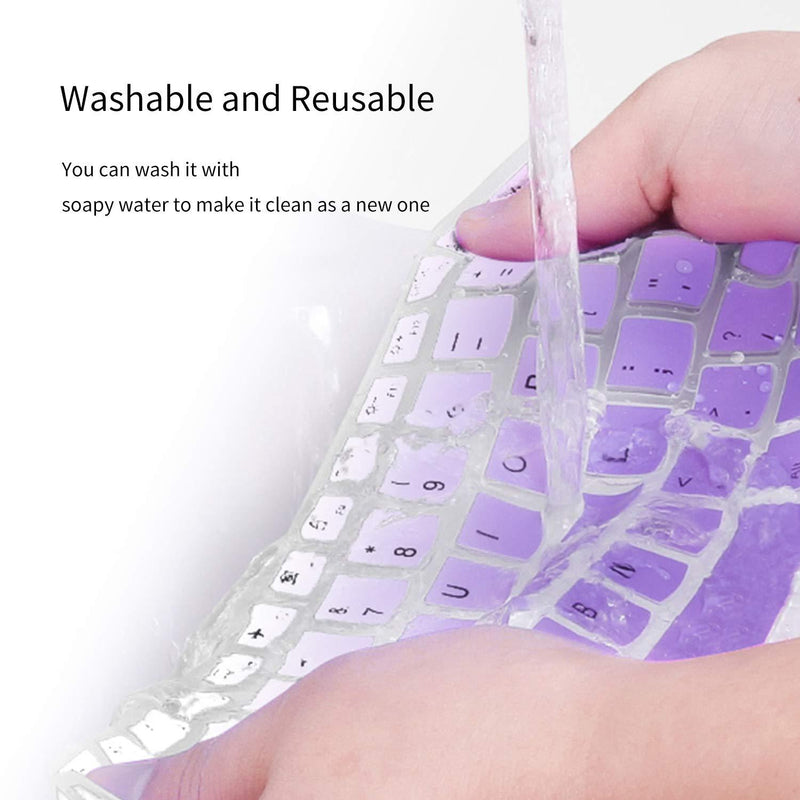 Keyboard Cover for 14" HP ProBook 445 G6 14", HP ProBook 440 G5 G6 G7 14", HP ProBook x360 440 G1 14", HP ProBook 640 G4 G5 14" Notebook, Ombre Purple&Pink