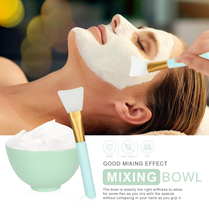 Face Mask Mixing Bowl Set, Plazuria 5 in 1 DIY Facemask Mixing Tool Kit with Facial Mask Bowl Stick Spatula Silicone Face Mask Brush & Premium Soft Face Brushes
