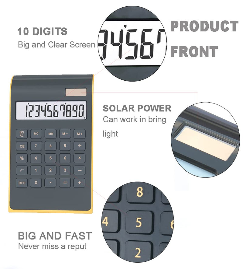 Desktop Calculator, BESTWYA 10-Digit Dual Power Handheld Desktop Calculator with Large LCD Display Big Sensitive Button (New Black & White, Pack of 2) New Black & White