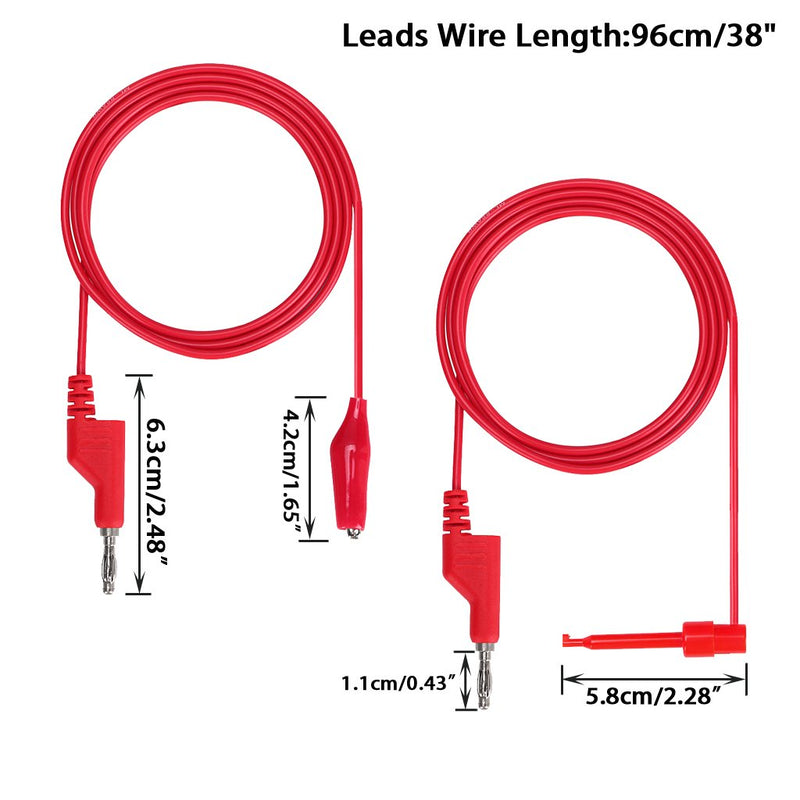 Sumnacon Multimeter Test Lead Set - Stackable Banana Plug to Minigrabber, Banana Plug to Alligator Clips Test Cable Kit, Flexible Silicone Electrical Test Wire Leads with Protective
