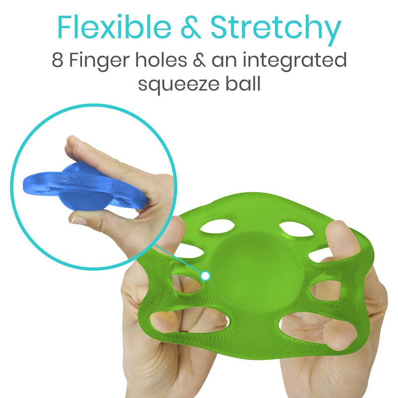 Vive Finger Exerciser and Hand Strengthener - Extensor Trainer Grip Stretcher Balls - Therapy Exercises for Arthritis, Carpal Tunnel, Forearm Muscle Strength Band Guitar, Rock Climbing Strengthening