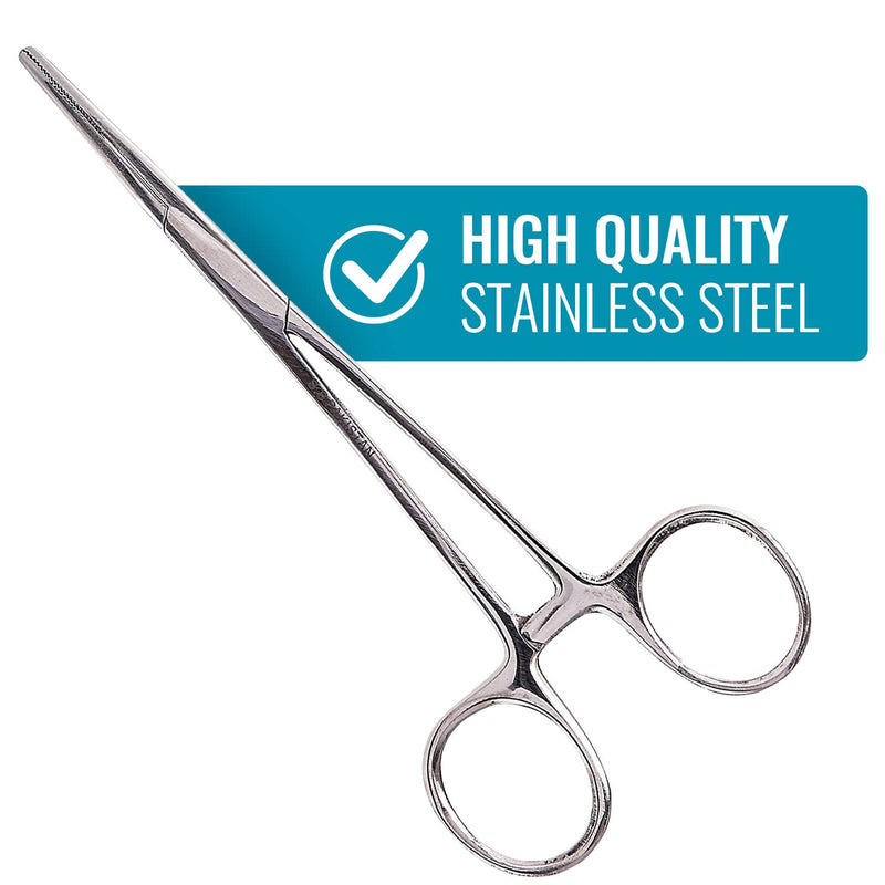 MABIS Kelly Forceps, Medical Forceps, Locking Forceps, Silver, 5.5"