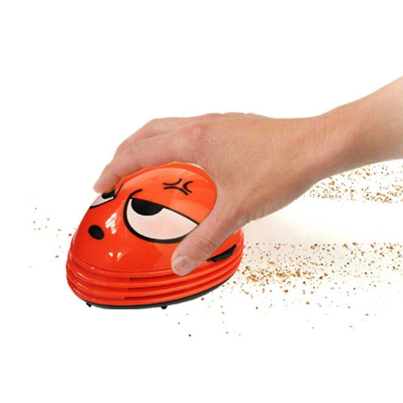 discoGoods Annoyed Prints Emoticon Pattern Battery Operated Desktop Vacuum Cleaner Mini Dust Cleaner (Red face) Red Face