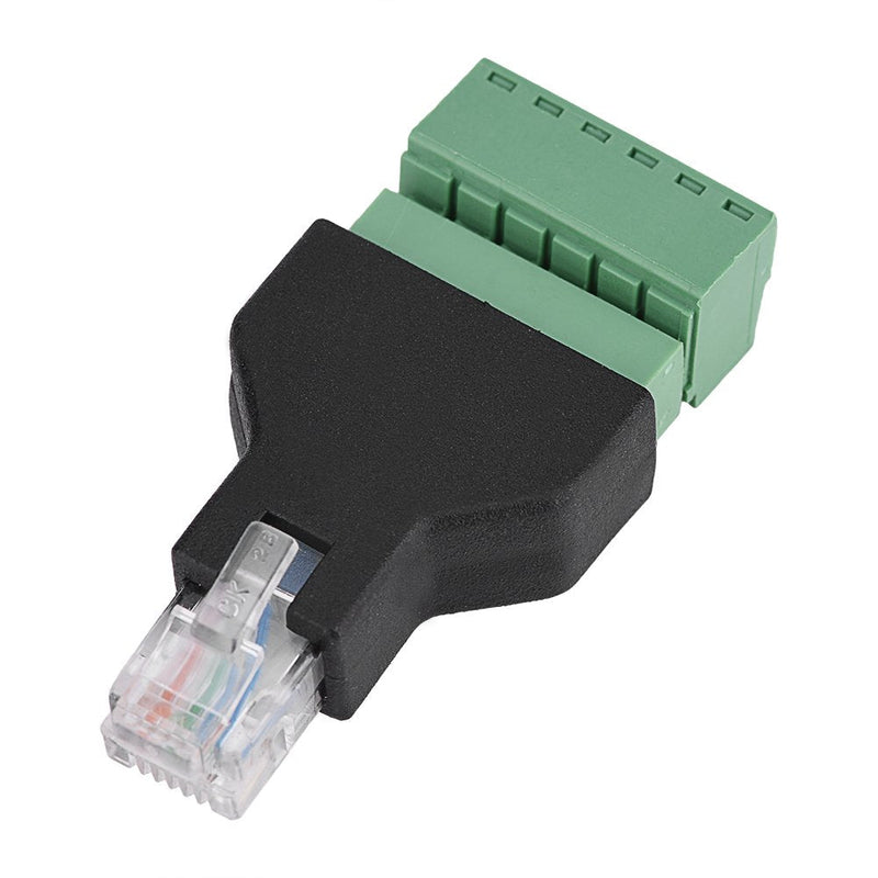 Cable Audio Adapter, Ethernet RJ12 6P6C Male to 6 Pin Screw Terminals Adapter Connector