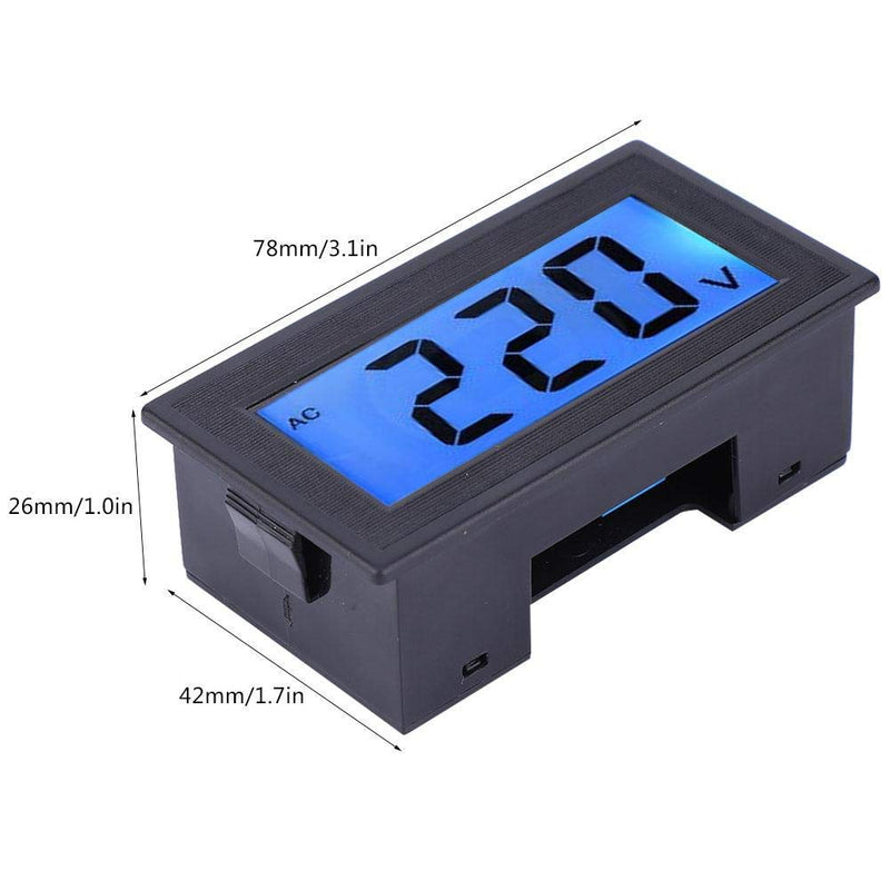 YB5135DB AC80-500V Two Wires Mini Digital Voltmeter Panel Two-wire LCD Display Digital Volt Panel Meter Voltage Monitor Tester Gauge with Digital LCD Blue Backlight Display