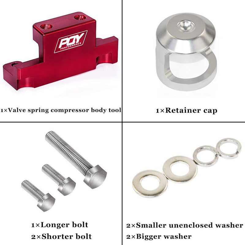 PQY Valve Spring Compressor Tool Removal Compatible with Honda Acura K Series K20 K24 F20C F22C Red