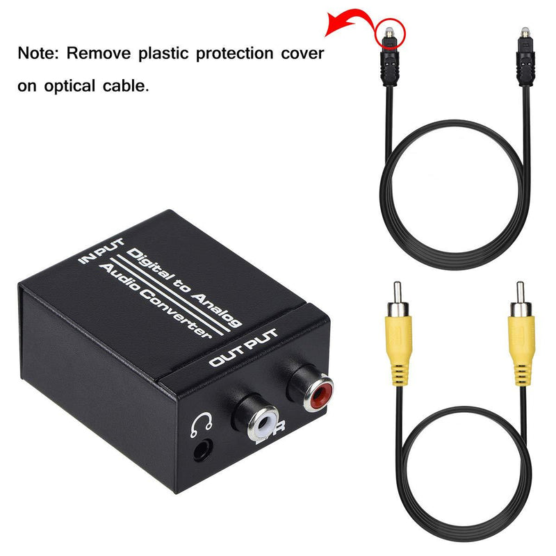 Anber-Tech Digital to Analog Audio Converter, Optical SPDIF Toslink Coaxial to Analog Stereo L/R and 3.5mm Jack DAC Converter with Optical &Coaxial Cable and Power Adapter for PS4 HDTV DVD Headphone