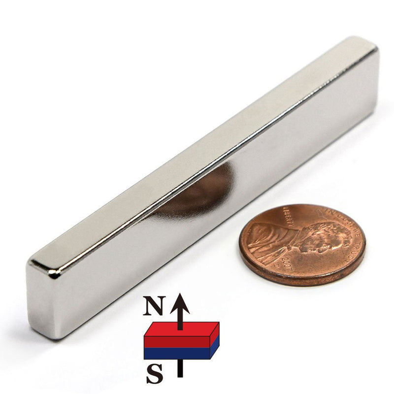 CMS MAGNETICS - Rectangle Neodymium Magnet Bar (1 ct, 3” x1/2" x1/4”) - Rare Earth Rectangle Magnet for Crafts, School Projects & Magnetic Therapy, Pack of One Rectangular Neodymium Bar Magnet