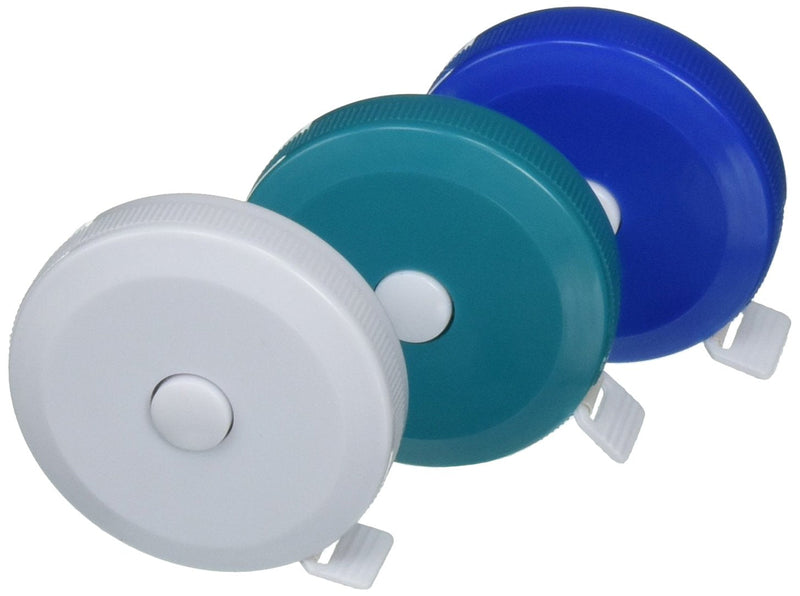 3 PACK: Retractable Medical Body Tape Measure White, Teal, and Royal Blue