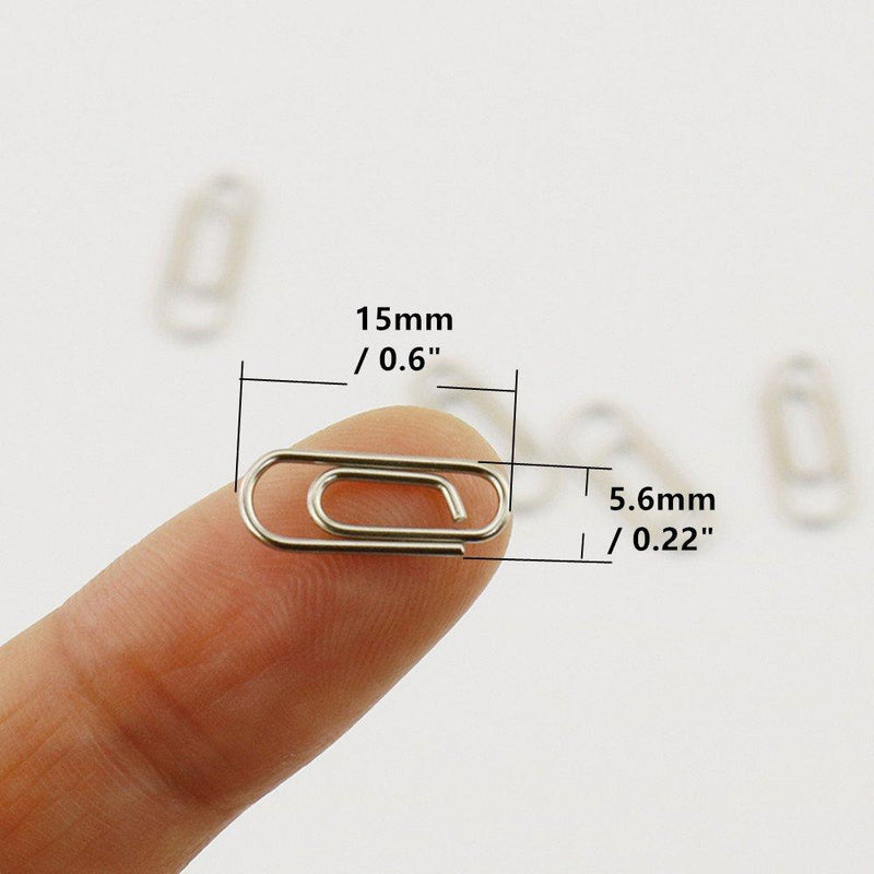 MEI YI TIAN 50 Count Metal Mini Paper Clips 3/5 Inch Nickelage Finishes Steel Paper Clip Silver