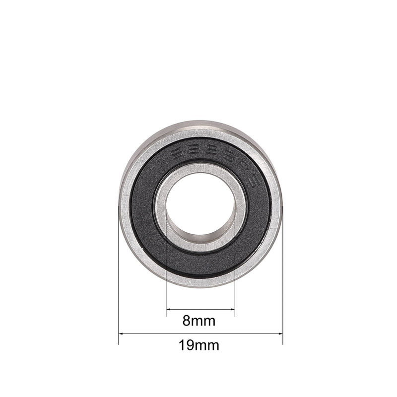 uxcell S698-2RS Stainless Steel Ball Bearing 8x19x6mm Double Sealed Bearings 2pcs 2