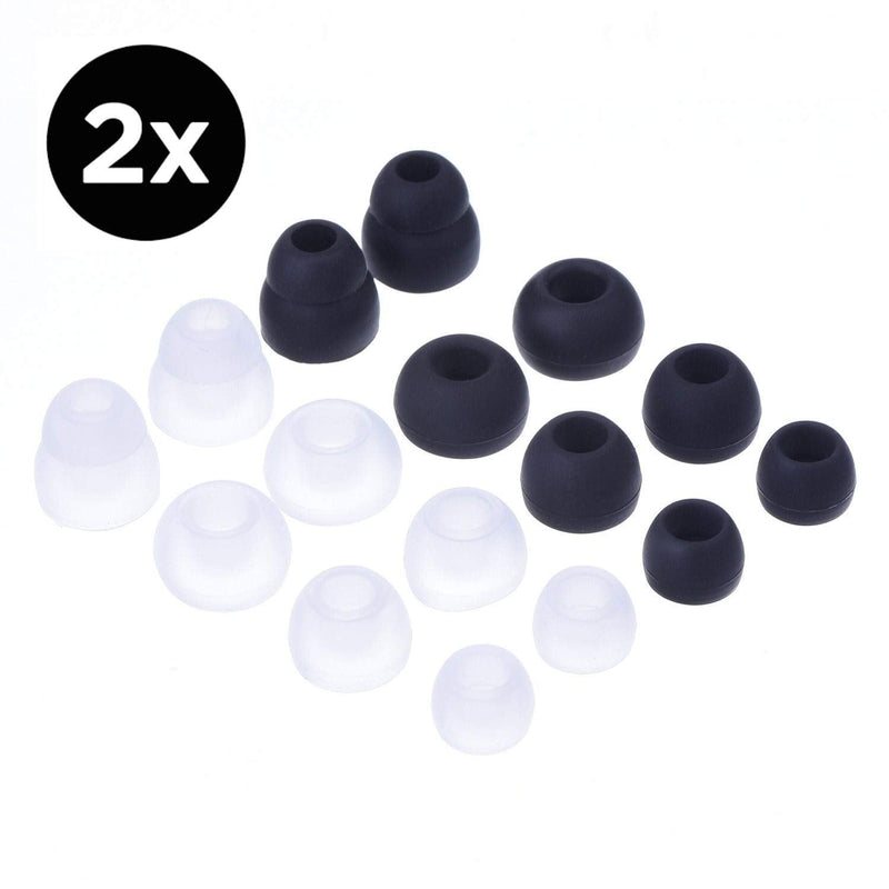 Earbudz Replacement Earbuds Ear Tips fit Powerbeats, Skullcandy, LG, Panasonic, Symphonized, iFrogz, Mpow, Small, Medium, Large and Double Flange (16 Pairs - 32 Pieces) 16 Pairs (32 Pieces)