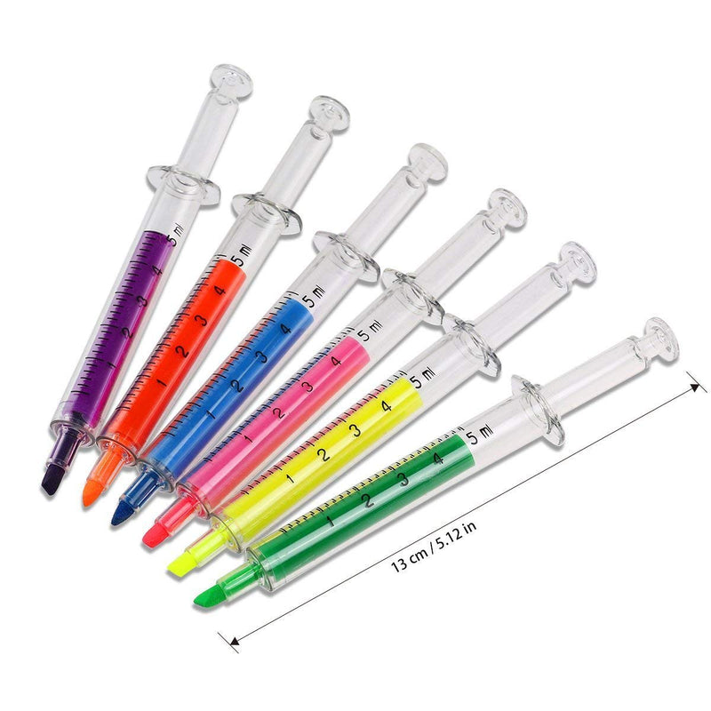 Allpdesky 72 PCS Syringe Highlighter Pens with 6 Colors Christmas Gift