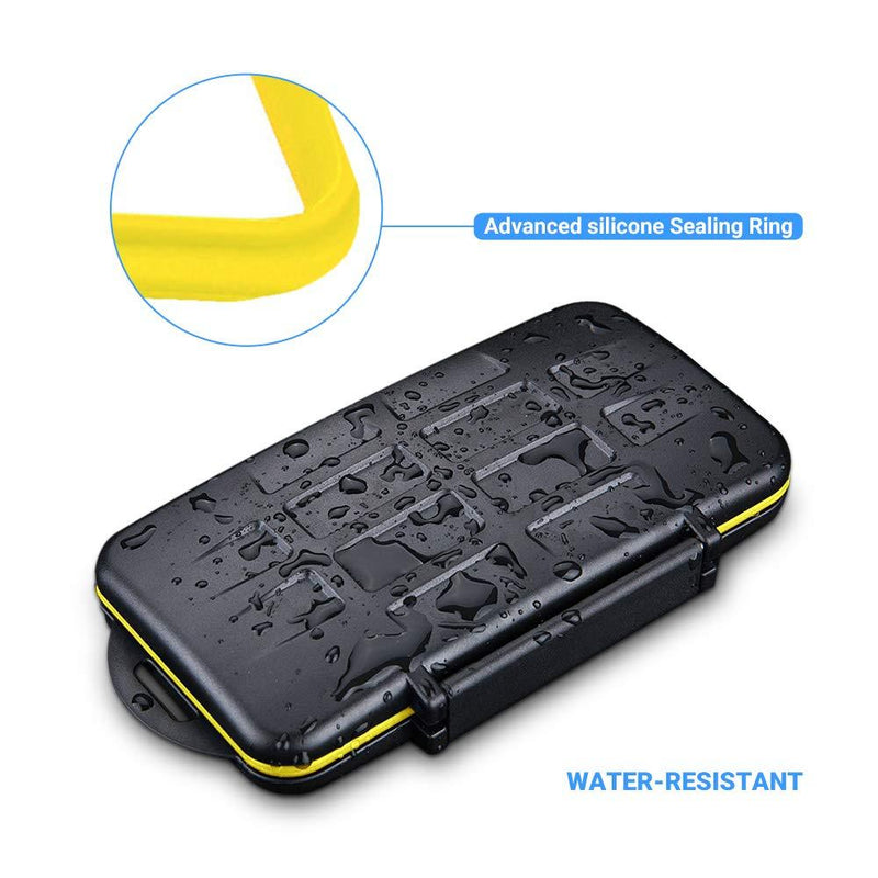 12 Slots SD Card Case Holder, SD Card Holder SD Card Organizer SD Card Storage Water-Resistant Anti-Shock SD/SDHC/SDXC Card Holder Storage with Carabiner