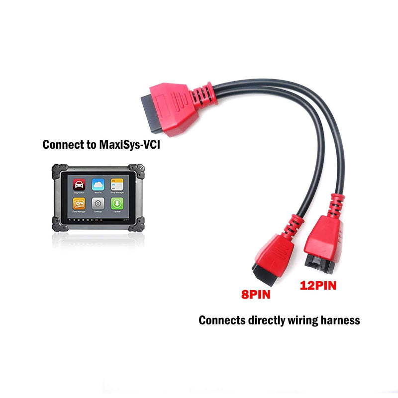 LucaSng Cable Adaptor for Chrysler 12+8 OBDII Programming Diagnostics Cable Connector Fit for Autel DS808 Maxisys MS905 906 908 PRO Elite Autel