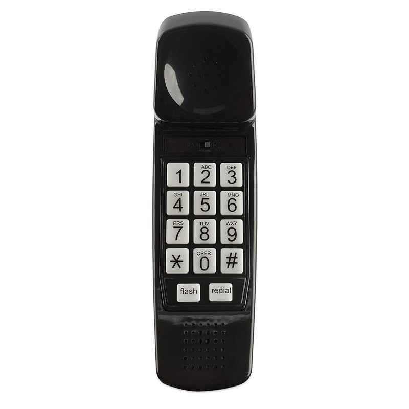 Corded Phone - Phones for Seniors - Phone for Hearing impaired - Black - Retro Novelty Telephone - an Improved Version of The Princess Phones in 1965 - Style Big Button - iSoHo Phones