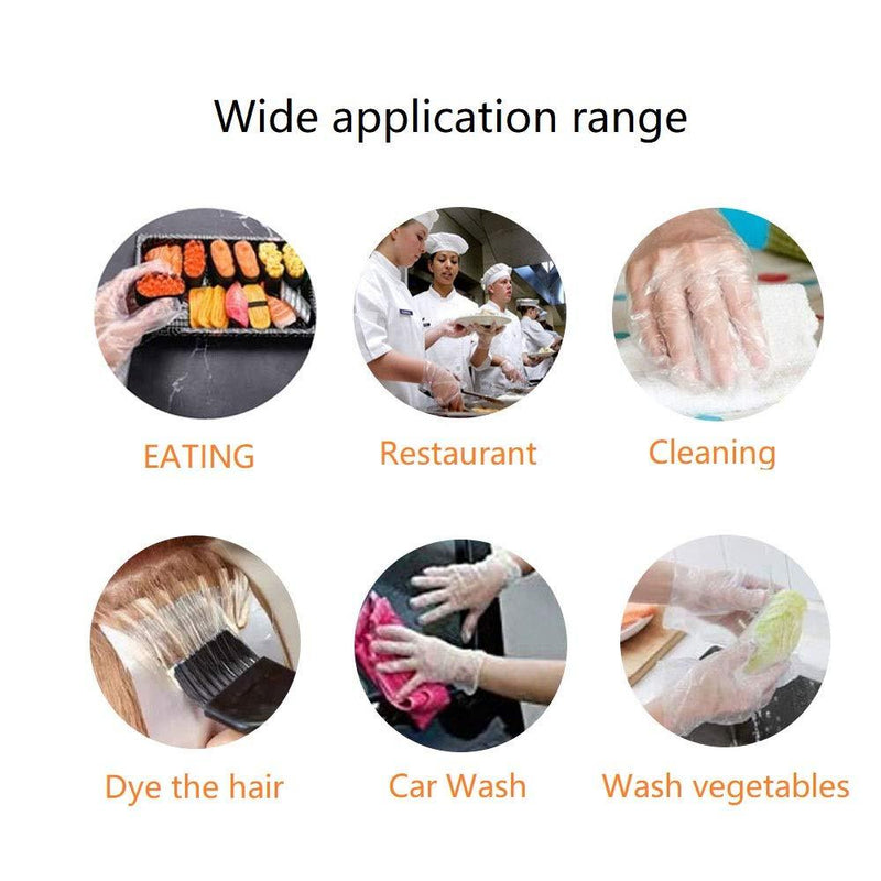 MoloTAR 500 Pieces Plastic Disposable Gloves,Disposable Gloves for Cleaning, [ One Size Fits Most ]