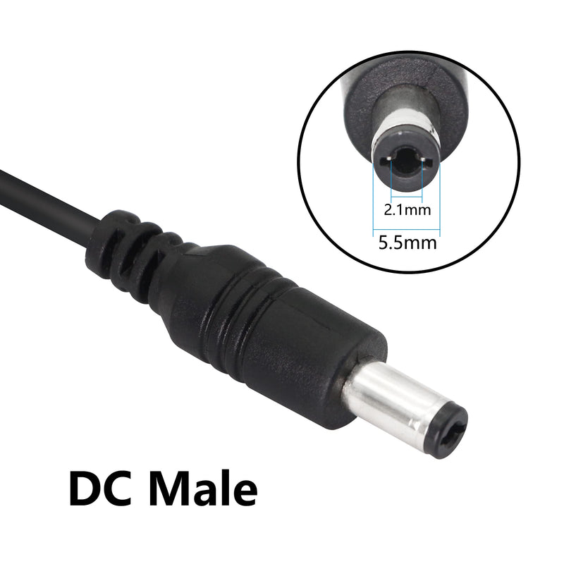 YACSEJAO DC Power Splitter Cable 1 Female to 4 Male 5.5mm X 2.1mm CCTV DC Power Supply Splitter Cable for CCTV Security Cameras