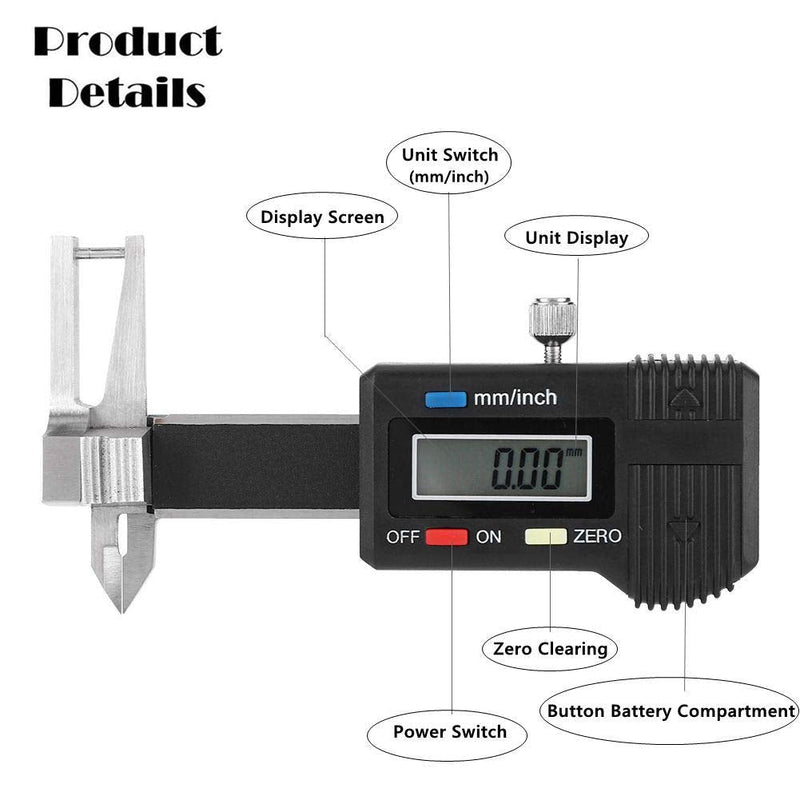 Electronic Digital Caliper,0~25mm Stainless Steel Portable Micro Triple Use Vernier Caliper Gauge Thickness Measuring Ruler,High Precision for Gemstone Measurement