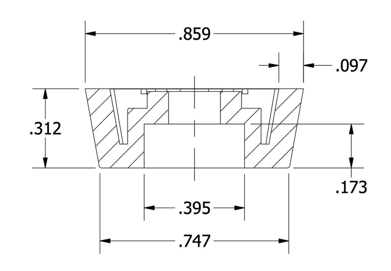 20 Medium Round Rubber Feet - .312 H X .859 D - Made in USA - Great for Cutting Boards, Electronics, Hobby - Food Safe