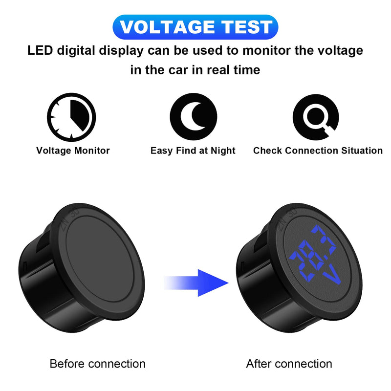 2 Pieces 12V DC Voltmeter Waterproof Digital Display Voltmeter LED Display Voltage Meter for Car Motorcycle SUV ATV Marine (Blue) Blue