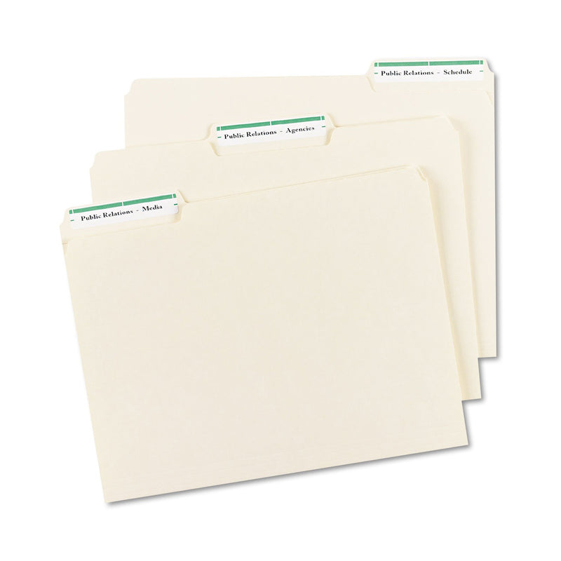 Avery Self-Adhesive Laser/Inkjet File Folder Labels, Green Border, 1500/Box