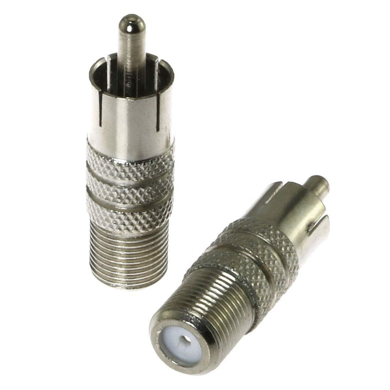 E-outstanding 5PCS RCA Male to F-Type Female Coax Coaxial Cable Adapter Connector Converter Silver