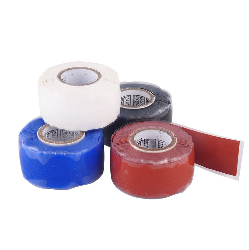 Self-Adhesive Silicone Tape Waterproof Silicone Rubber Adhesive Repair Tape Bonding Wire Hose Silicone Self Fusing Tape, Red