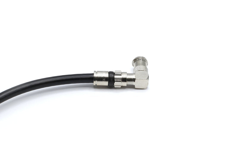 Push On and Right Angle Coax Connector - Push On F Connector Male to Screw On Female Adapter - Pack of 4 4 Pack Silver