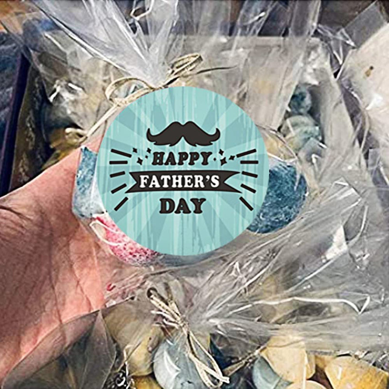 Happy Father's Day Stickers 1.5 Inch Envelope Seals Labels for Dad Birthday Party Favors Gift Card Cookie Dessert Cupcake Decoration Gift Bags Packaging 500pcs 6 Kinds of Design Happy Father's Day