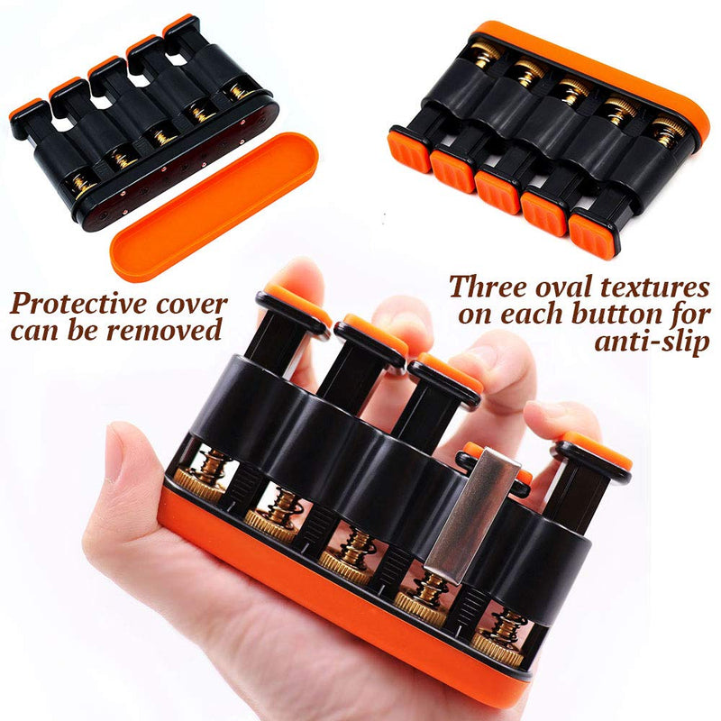 DILIMI Finger Strengthener,Guitar Beginner Exercier,Finger Trainer,Hand Grip Strength Trainer for Athletes,Musicians & Physical Therapy Orange