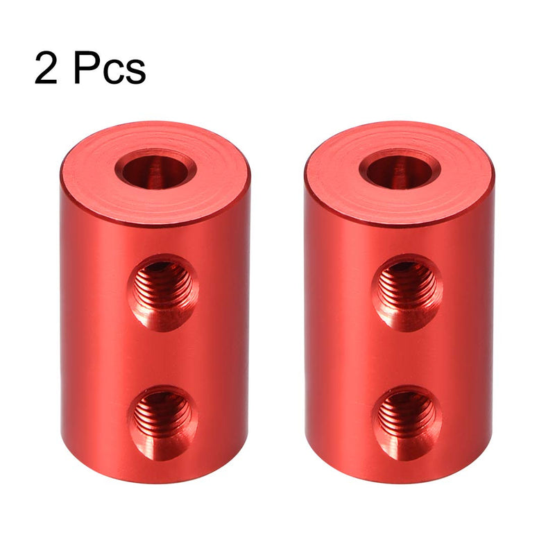 uxcell 4mm to 4mm Bore Rigid Coupling Set Screw L20XD12 Aluminum Alloy,Shaft Coupler Connector,Motor Accessories,Red,2pcs