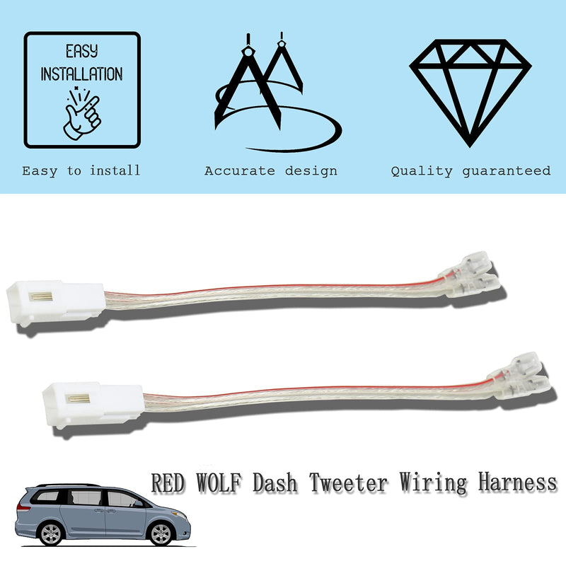 RED WOLF Replacement for Dodge Ram Jeep Chrysler 2005-2020 Aftermarket Front Dash Tweeters Speaker Wiring Harness Connector Plug