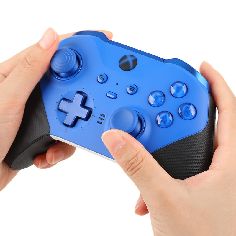 Elite Series 2 Paddles Accessories, Metal Thumbsticks Replacement Buttons for Xbox One Elite Series 2 Core, 9 in 1 Component Pack Includes 4 Joysticks, 4 Paddles and 1 Dpad(Blue) blue