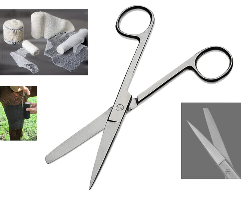 Medical Blunt Nursing Scissors First Aid Surgical General Purpose Instrument Sharp Blunt 15.5cm Stainless Steel Bandage Autoclavable