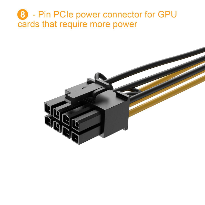 6 Pin to 8 Pin Pcie Adapter Cable, CableCreation 2-Pack 6-pin to 8-pin PCIe Express Power Adapter Cable, 4 Inches / 10CM