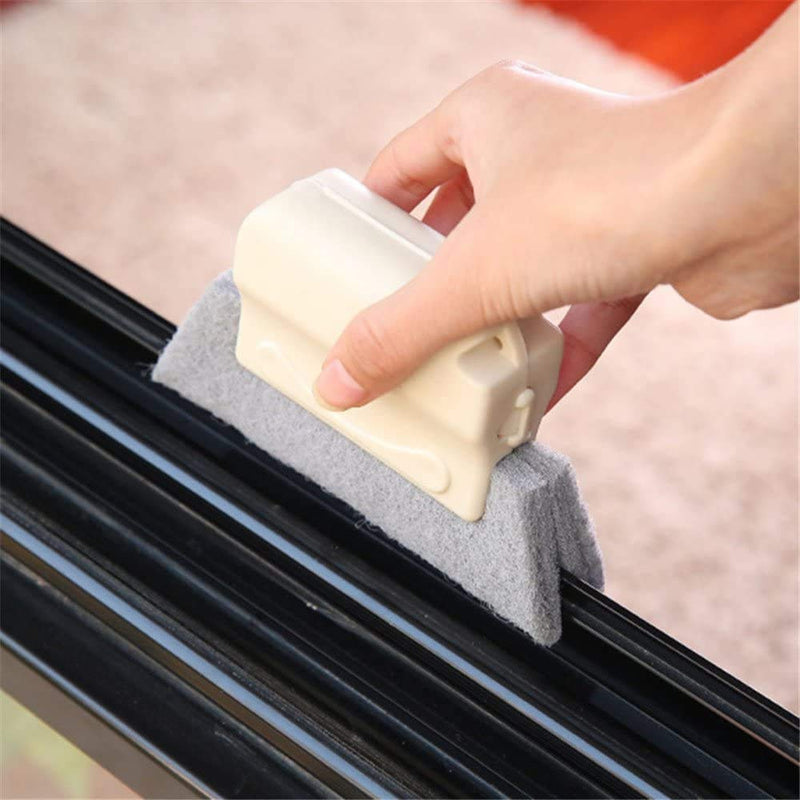 Creative Window Cleaning Brush Groove and Slot Cleaning Cloth Magic Window Door Track Cleaning Brush Hand-held Gap Clean Tools,Multi-function Cleaning Brush with Replaceable Brush Head 3PCS