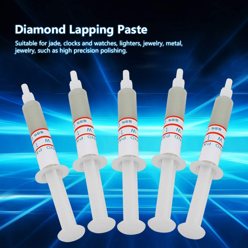 5 pieces/set diamond grinding diamond paste diamond paste polishing paste lapping paste grinding paste needle tube (W1 (8000 mesh mirror polishing))