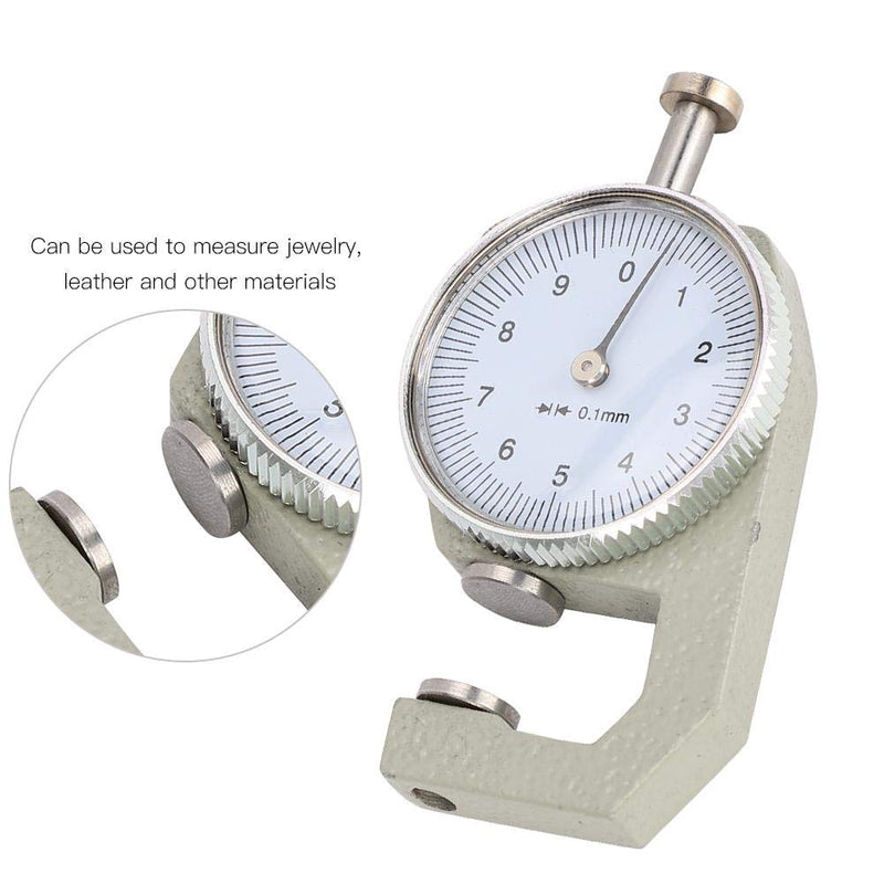 Thickness Gauge, 0-10mm x 0.1mm Precision Accuracy Round Dial Display Thickness Test Dial for Leather Cloth Accuracy