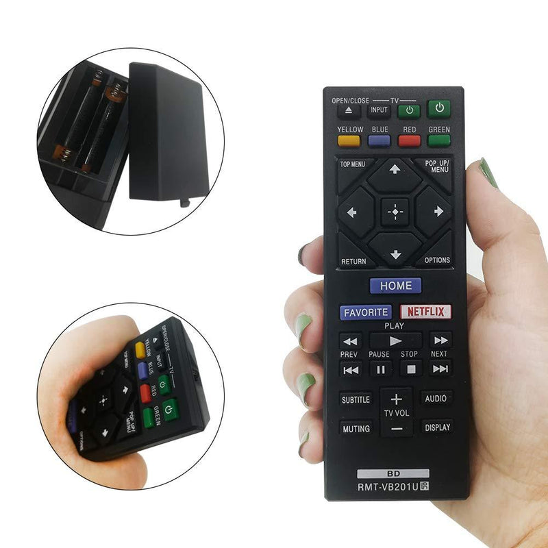 New Replacement RMT-VB201U Remote Control for Sony Blu-ray Player BD Disc DVD BDP-S1700 BDP-S3700 BDP-BX370 UBP-X700 BDPS3700 BDPBX370 BDPS1700 - Pre-Programmed