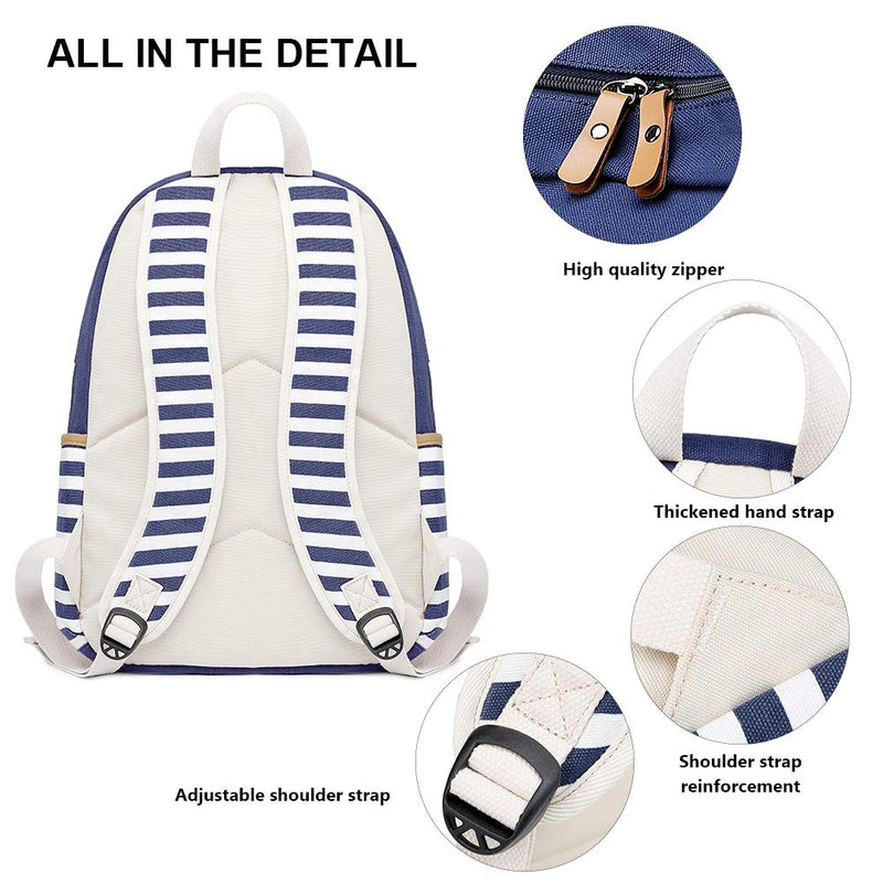 Goldwheat Girls Backpack Canvas Schoolbag Bookbag Laptop Bag Rucksack with USB Charging Port Purple
