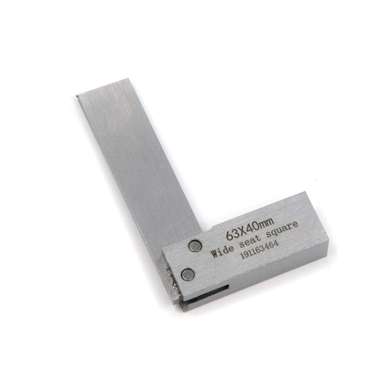 T Tulead 63x40mm Machinist Square Steel Machinist Ruler Precision Square Right Angle Measurement Woodworking Machinist Tool