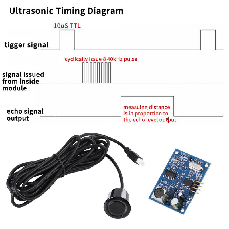 5V Ultrasonic Wave Distance Measuring Board Ranging Module with Waterproof Sensor