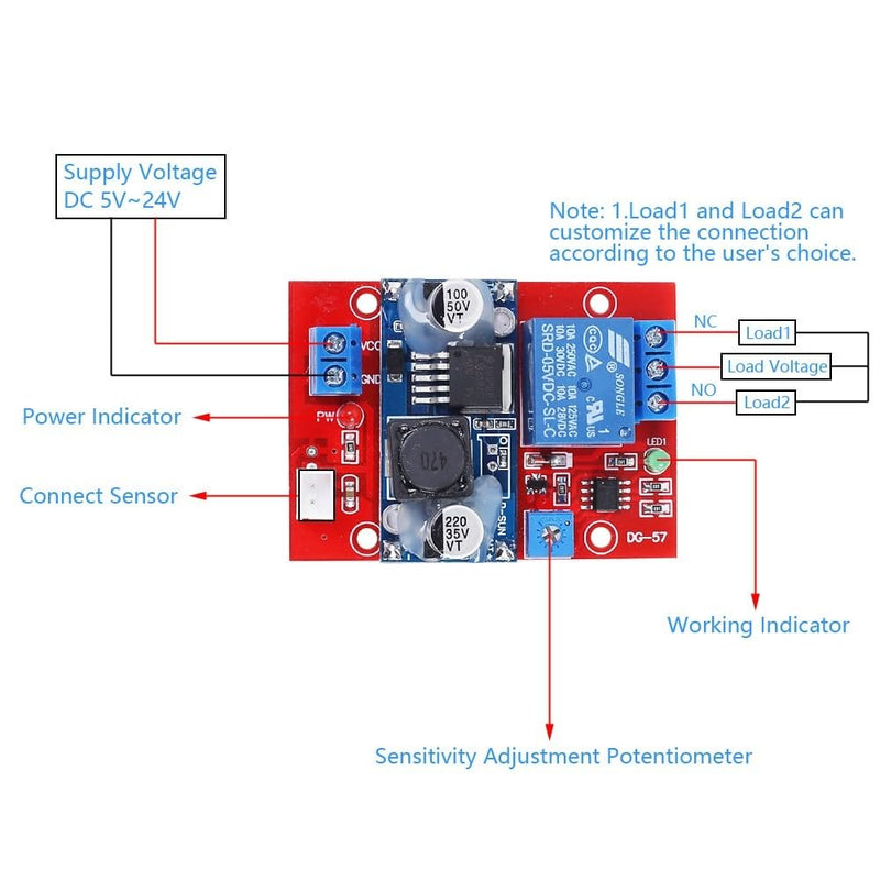 DC 5V~24V Leaf Wetness Rain Sensor Module, Rain Sensor Raindrop Module